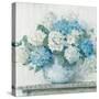 Blue Hydrangea Cottage Crop-Carol Rowan-Stretched Canvas