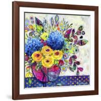 Blue Hydrangeas-Vicki McArdle Art-Framed Giclee Print