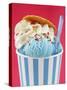 Blue Ice Cream in Tub with Sugar Sprinkles-Marc O^ Finley-Stretched Canvas