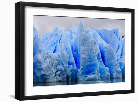 Blue Ice, Grey Glacier, Torres Del Paine National Park, Patagonia, Chile, South America-Eleanor-Framed Photographic Print