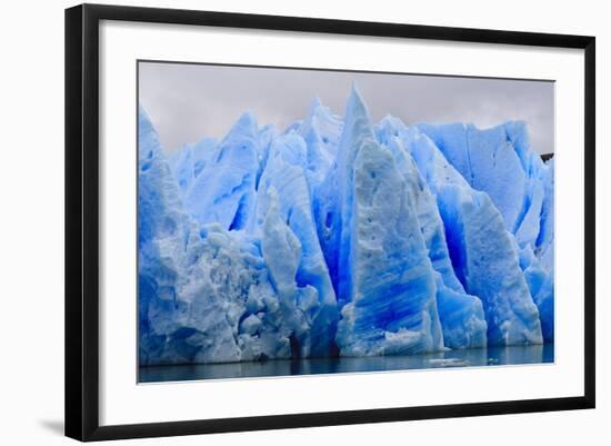 Blue Ice, Grey Glacier, Torres Del Paine National Park, Patagonia, Chile, South America-Eleanor-Framed Photographic Print