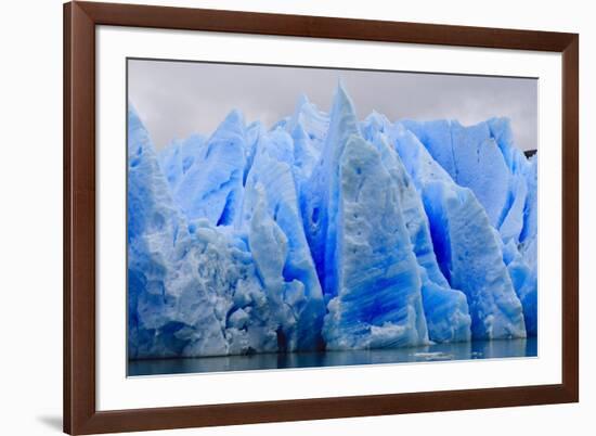 Blue Ice, Grey Glacier, Torres Del Paine National Park, Patagonia, Chile, South America-Eleanor-Framed Photographic Print