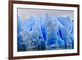 Blue Ice, Grey Glacier, Torres Del Paine National Park, Patagonia, Chile, South America-Eleanor-Framed Photographic Print