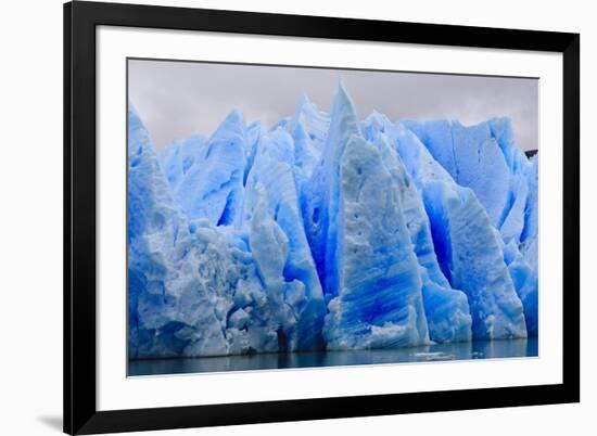 Blue Ice, Grey Glacier, Torres Del Paine National Park, Patagonia, Chile, South America-Eleanor-Framed Photographic Print