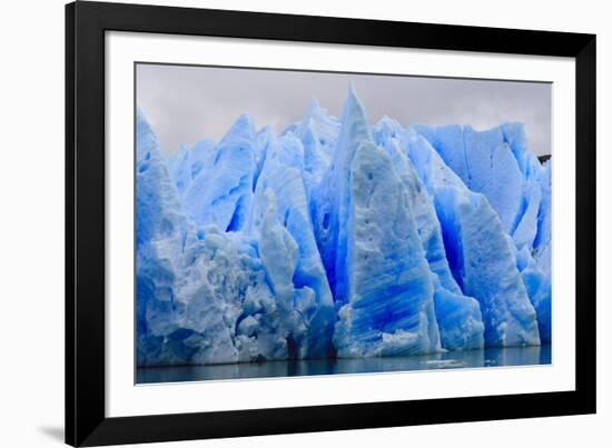 Blue Ice, Grey Glacier, Torres Del Paine National Park, Patagonia, Chile, South America-Eleanor-Framed Photographic Print