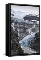 Blue Ice of Kjenndalen Glacier, Jostedalsbreen National Park, Lodal Valley-Eleanor Scriven-Framed Stretched Canvas