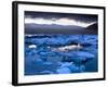 Blue Icebergs Floating on the Jokulsarlon Glacial Lagoon at Sunset, South Iceland, Iceland-Lee Frost-Framed Photographic Print