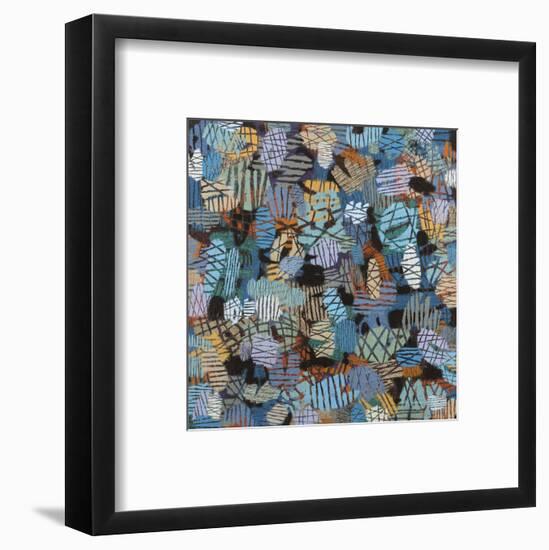 Blue In Manhattan-Downs-Framed Art Print