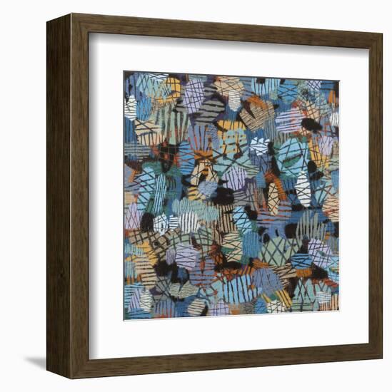 Blue In Manhattan-Downs-Framed Art Print