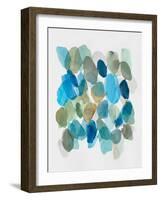 Blue Inky Pebbles II-Hazel J-Framed Art Print