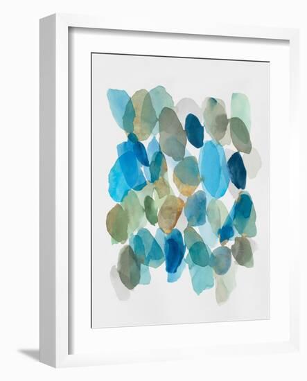 Blue Inky Pebbles II-Hazel J-Framed Art Print