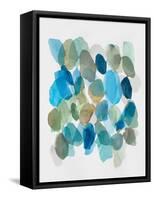 Blue Inky Pebbles II-Hazel J-Framed Stretched Canvas