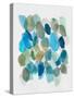 Blue Inky Pebbles II-Hazel J-Stretched Canvas