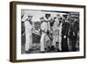 Blue Jackets at Work Splicing a Rope on Board the Battleship HMS 'Majestic, 1896-Gregory & Co-Framed Giclee Print