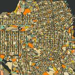 San Francisco Map-Blue Jazzberry-Stretched Canvas