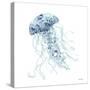 Blue Jelly Fish-Patti Bishop-Stretched Canvas