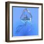 Blue Jellyfish Illustration-Stocktrek Images-Framed Art Print