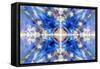 Blue Kaleidoscope Background-Steve18-Framed Stretched Canvas