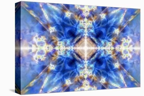 Blue Kaleidoscope Background-Steve18-Stretched Canvas