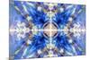 Blue Kaleidoscope Background-Steve18-Mounted Premium Giclee Print