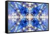 Blue Kaleidoscope Background-Steve18-Framed Stretched Canvas