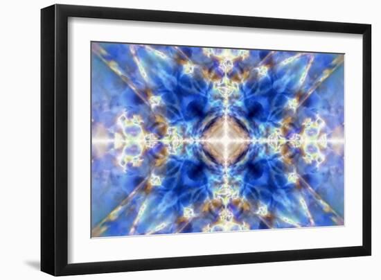 Blue Kaleidoscope Background-Steve18-Framed Art Print