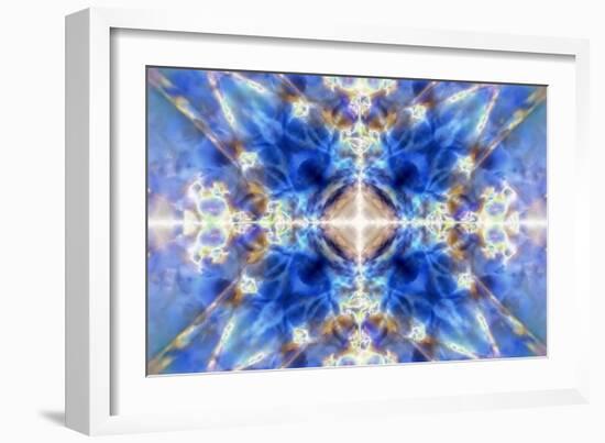 Blue Kaleidoscope Background-Steve18-Framed Art Print