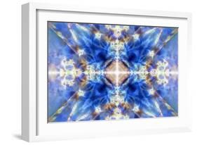 Blue Kaleidoscope Background-Steve18-Framed Art Print