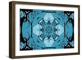 Blue Kaleidoscope Flower-Steve18-Framed Premium Giclee Print