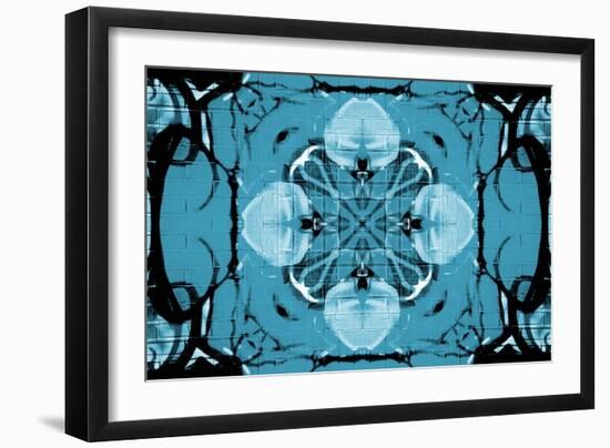 Blue Kaleidoscope Flower-Steve18-Framed Art Print