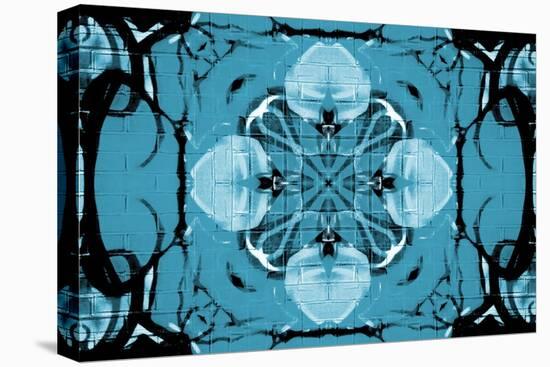 Blue Kaleidoscope Flower-Steve18-Stretched Canvas