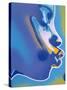 Blue Kiss-Abstract Graffiti-Stretched Canvas