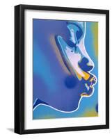 Blue Kiss-Abstract Graffiti-Framed Giclee Print