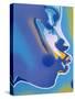 Blue Kiss-Abstract Graffiti-Stretched Canvas