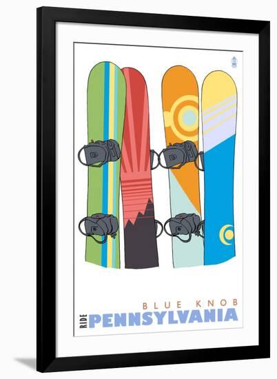 Blue Knob, Pennsylvania, Snowboards in the Snow-Lantern Press-Framed Art Print