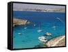 Blue Lagoon, Aerial View, Comino Island, Republic of Malta-Nico Tondini-Framed Stretched Canvas