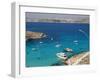 Blue Lagoon, Aerial View, Comino Island, Republic of Malta-Nico Tondini-Framed Premium Photographic Print