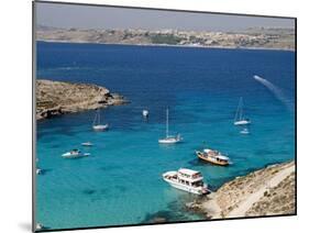 Blue Lagoon, Aerial View, Comino Island, Republic of Malta-Nico Tondini-Mounted Premium Photographic Print