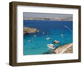 Blue Lagoon, Aerial View, Comino Island, Republic of Malta-Nico Tondini-Framed Photographic Print