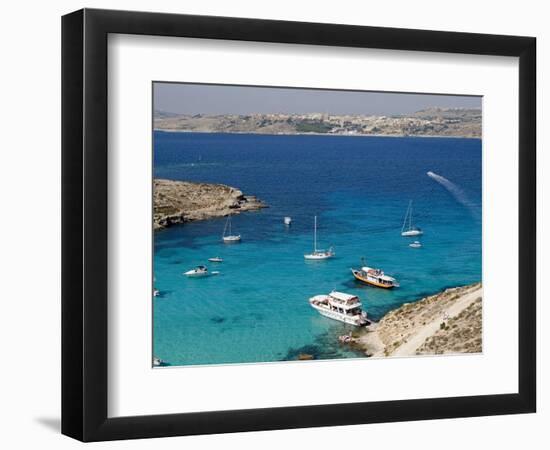 Blue Lagoon, Aerial View, Comino Island, Republic of Malta-Nico Tondini-Framed Photographic Print