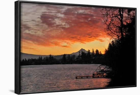 Blue Lake and Mt Hood at Sunrise, Oregon, USA-Jaynes Gallery-Framed Photographic Print