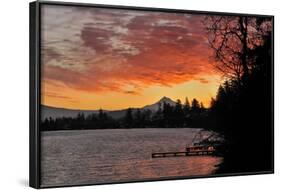 Blue Lake and Mt Hood at Sunrise, Oregon, USA-Jaynes Gallery-Framed Photographic Print