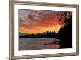 Blue Lake and Mt Hood at Sunrise, Oregon, USA-Jaynes Gallery-Framed Photographic Print