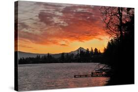 Blue Lake and Mt Hood at Sunrise, Oregon, USA-Jaynes Gallery-Stretched Canvas