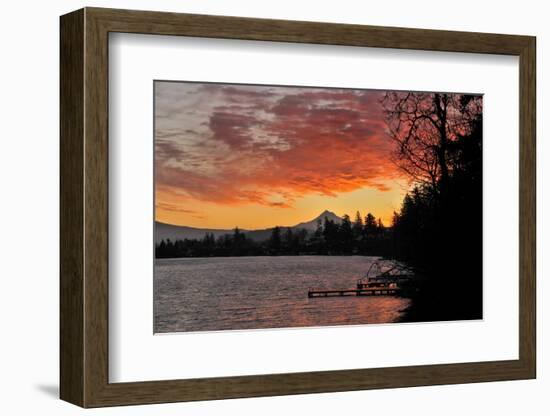 Blue Lake and Mt Hood at Sunrise, Oregon, USA-Jaynes Gallery-Framed Photographic Print