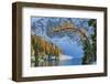 Blue Lake with larch trees, Wenatchee National Forest, Washington, USA-Jamie & Judy Wild-Framed Photographic Print