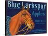 Blue Larkspur Apple Label - Wenatchee, WA-Lantern Press-Stretched Canvas