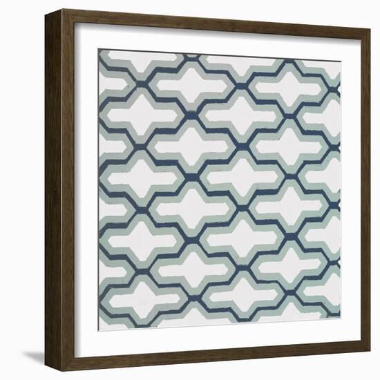 Blue Lattice Pattern II-Lanie Loreth-Framed Art Print