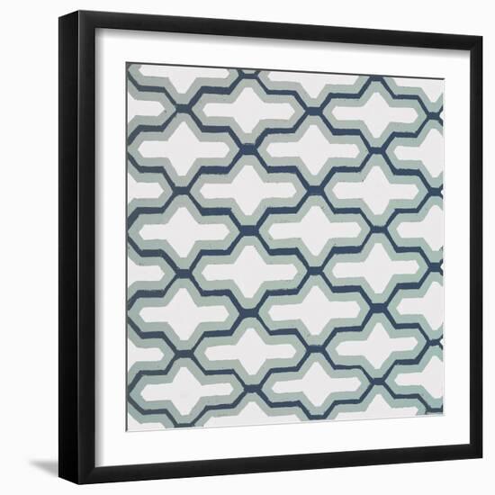 Blue Lattice Pattern II-Lanie Loreth-Framed Art Print