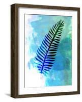 Blue Leaf Watercolor II-Jasmine Woods-Framed Art Print